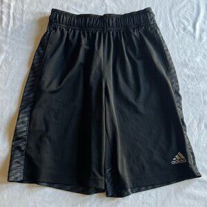 adidas Boy's Medium (10/12) Black with Gray Detail Athletic Pull-On Shorts